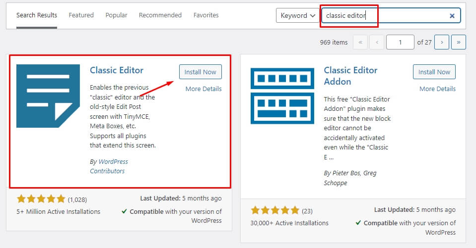 WordPress Classic Editor